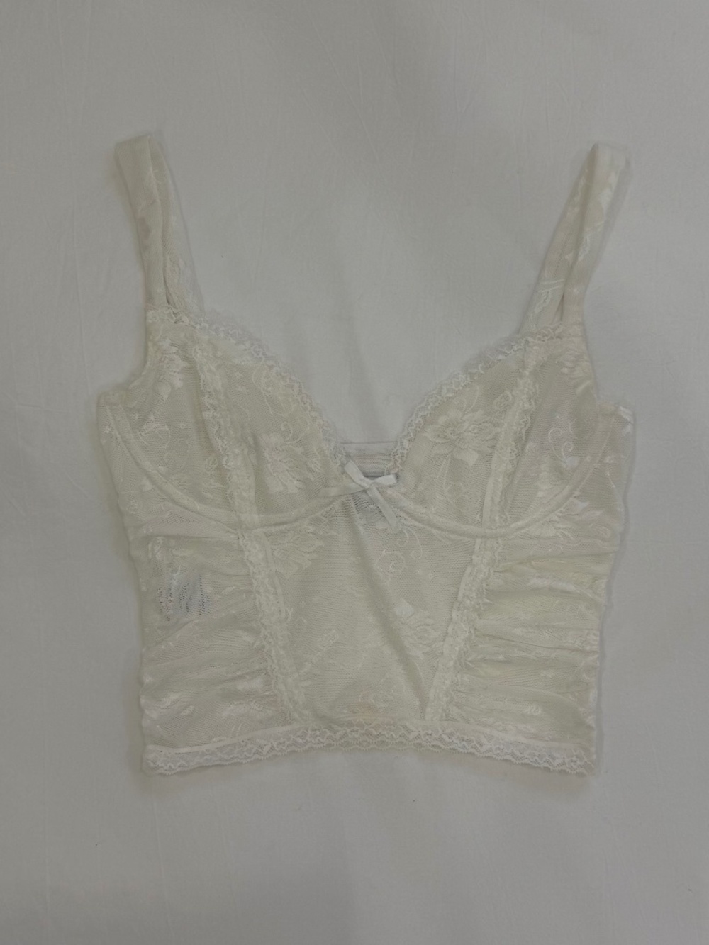 Outcast Arianne Lace White Corset Style Crop Top in White
